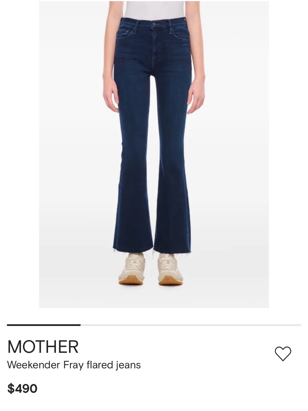 MOTHER the weekender fray Wide-Leg Jeans - Dark Indigo Blue